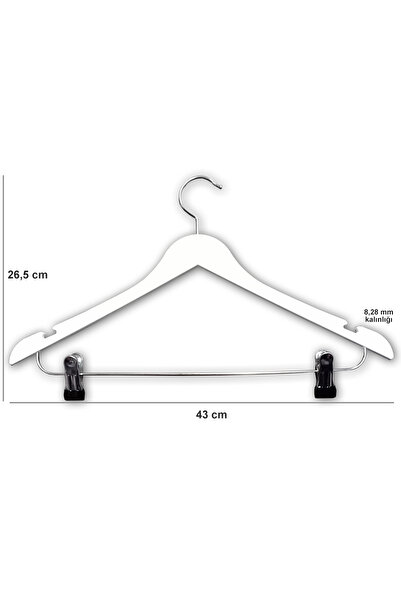 AĞIRSOY 8 Adet Mandallı Etek pantolon Askısı 43 Cm 1.sınıf Kalite, Lüx