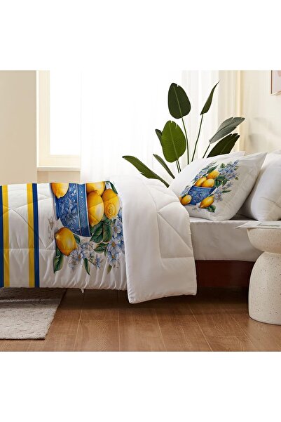 Else Dekor Вінтажний лимонний візерунок - Одномісний дитячий комплект постільної білизни з мікрофібри