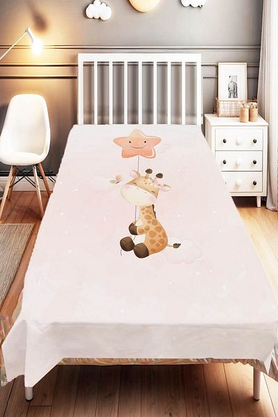 Else Dekor Star and Giraffe Animal Patterned Children and Baby Bedspread - Decorative and Comfortable