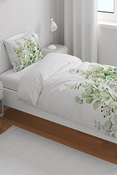 Else Dekor Окаліптус з квітковим візерунком, бавовняний сатин, односпальний комплект постільної білизни