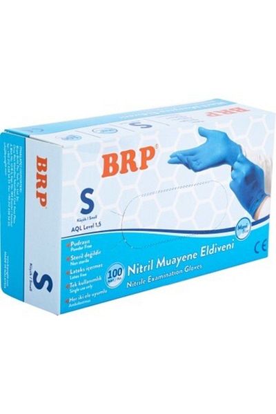 BRP Powder Free Blue Nitrile Gloves Small
