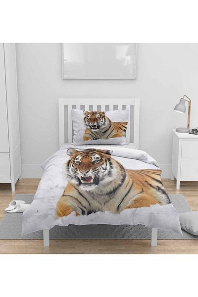 Else Dekor Σετ Παπλωματοθήκη μονής με 3D σχέδιο Snow Tiger