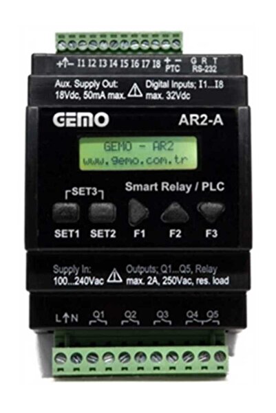 Genel Markalar Ar2-a-230vac-8d Ray Tipi Ladder Logic Ile Programlanabilir Akıllı Röle Besleme: 100...240vac