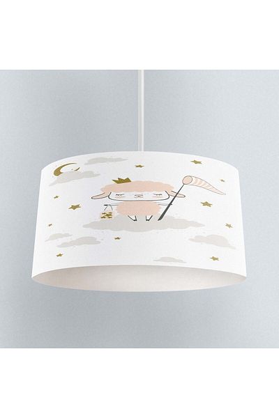 Else Dekor White Cute Lamb Patterned Children's Baby Room - Pendant Chandelier