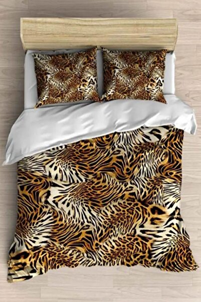Else Halı Else Leopar Desenli 3d Desenli Çift Kişilik Nevresim Takımı