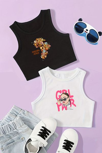 MYADA Невероятната Африка на момичето - Ежедневно бюстие с щампа Girl Power