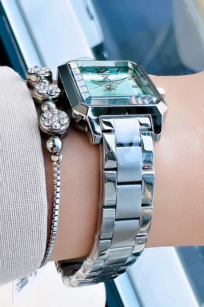 Daniel Klein 3 Atm Waterproof Silver Women's Wristwatch - Steel Cord Bracelet DKBY2022C6