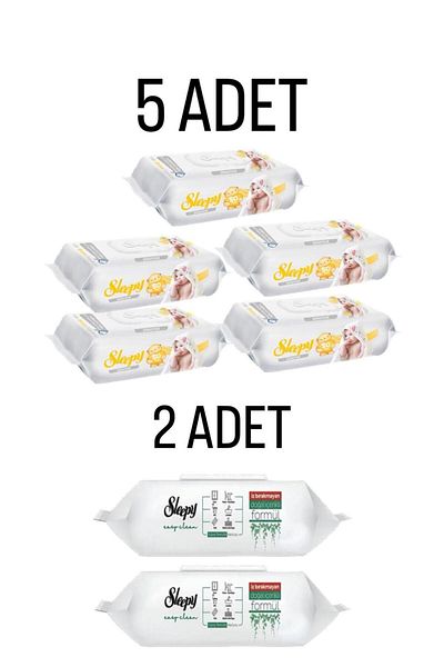 Sleepy Sensitive Wet Towel 5x90 450 Sheets-Sleepy Easy Clean 100 Pieces SURFACE TOWEL 2 PIECES
