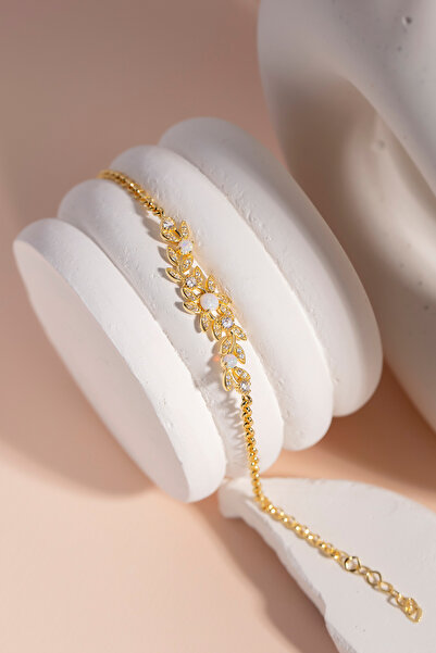 Else Silver Özel Tasarım Beyaz Opal Taşlı Gümüş Bileklik