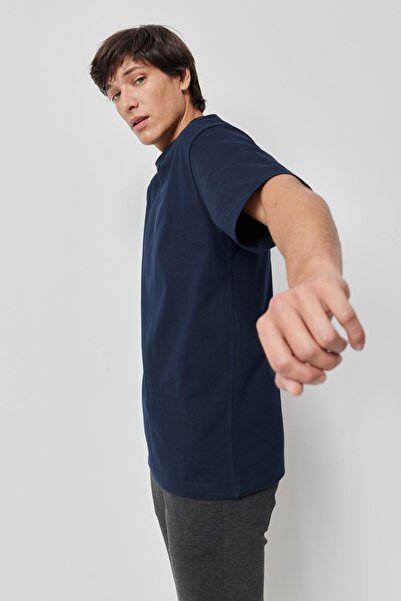 ALTINYILDIZ CLASSICS Tricou pentru bărbați, 100% bumbac, cu decolteu lejer, supradimensionat, albastru