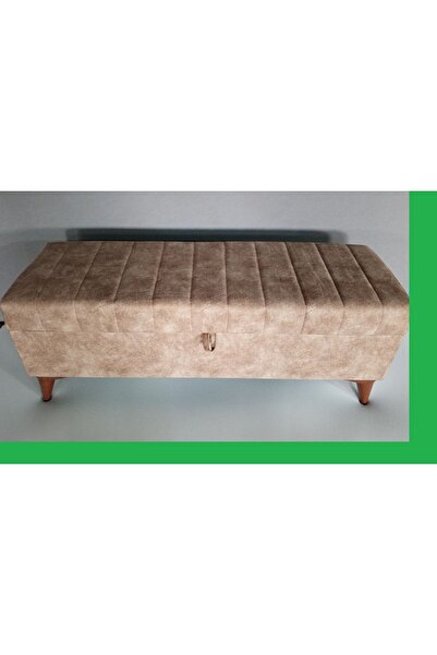 YUSE MOBİLYA VE AKSESUAR 100x40x45 Cayz Yatak Ucu Puf S.kahve