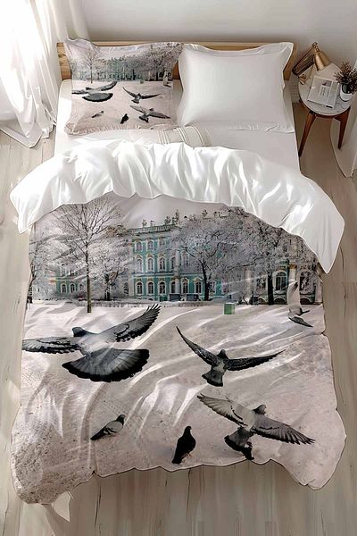 Else Dekor Παιδικό παπλωματοθήκη Cotton Satin - Flying Birds Pattern, Μονό Σετ