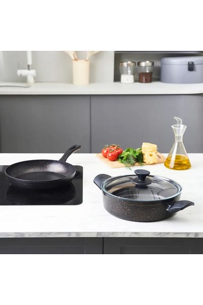 Karaca Biogranit Blackgold Kochgeschirr-Set, 3-teilig