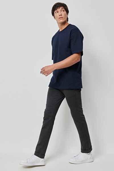 ALTINYILDIZ CLASSICS Tricou pentru bărbați, 100% bumbac, cu decolteu lejer, supradimensionat, albastru