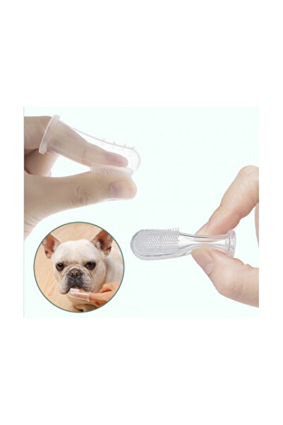 Genel Markalar Parmak Tipi Kedi Köpek Diş Fırçası – Şeffaf Silikon, Kutulu Pe...