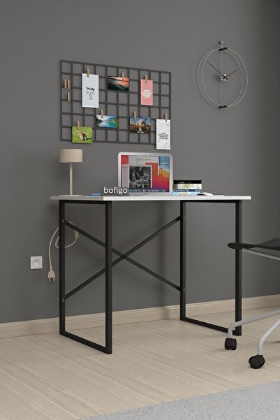 Bofigo 60x90 Cm Çalışma Masası Bilgisayar Masası Ofis Ders Yemek Masası Beyaz