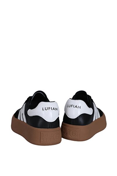 Lufian %100 Deri Siyah Kadın Spor Ayakkabı Günlük Sneaker