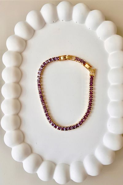 Fubena 316L Steel Medium Size Baguette - Stoned Waterway Bracelet