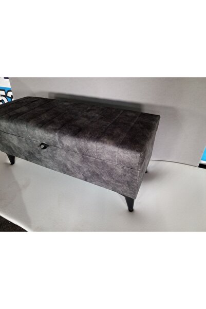 YUSE MOBİLYA VE AKSESUAR Yatakucu Puf Antresit - Beyaz