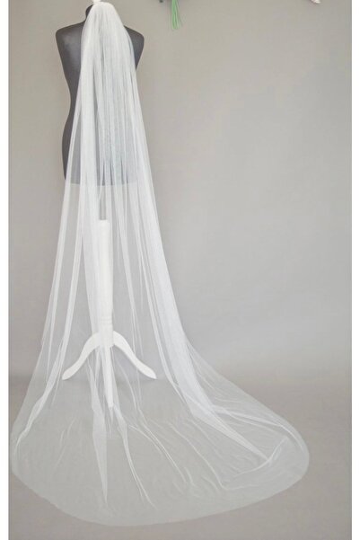 VENÜS MODA by Pınar حجاب من التول باللون الأبيض الفاتح بطول 2.5 متر - عرض 1.5...