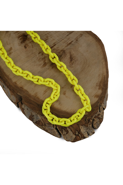 Prestij Boncuk Geantă și lanț din plastic galben neon - Set de accesorii