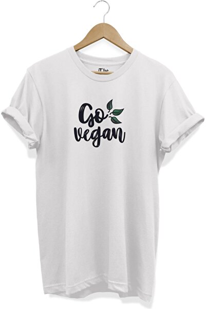 The Baski Bela unisex veganska majica - Go Vegan II Štampano kratki rukav T-s...