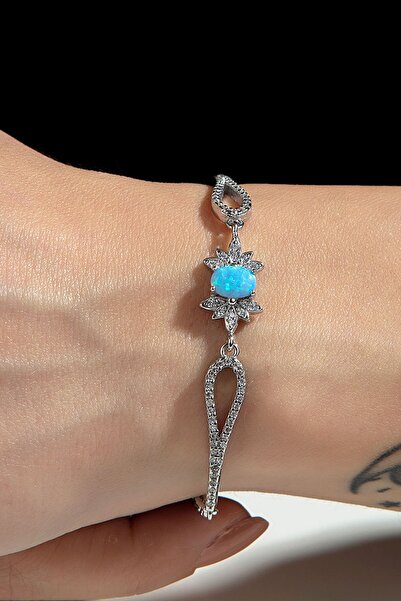 Else Silver Pırlanta Tasarımı Opal Taşlı Gümüş Bileklik