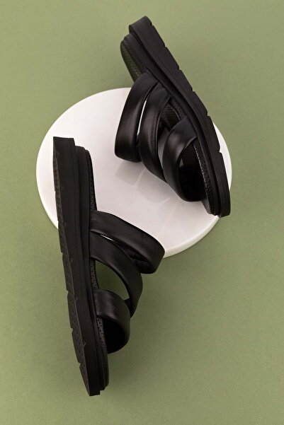 Gondol Kadın Hakiki Deri Rahat Günlük Şık Terlik Ayh.45