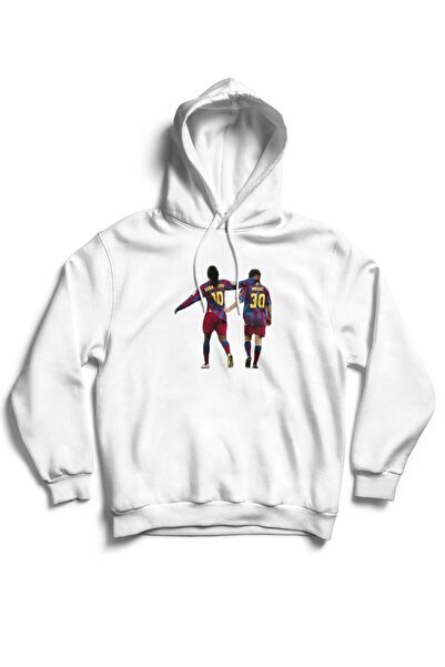 The Baski Unisex bela majica Messi i Ronaldinho za fudbal Štampano bez džepov...