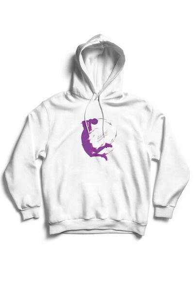 The Baski Unisex bela košarkaška majica Slam Dunk Štampano bez džepa Sa kapul...