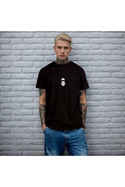 The Baski Premium crna majica - 100% pamuk , Minimal motocikl Štampano