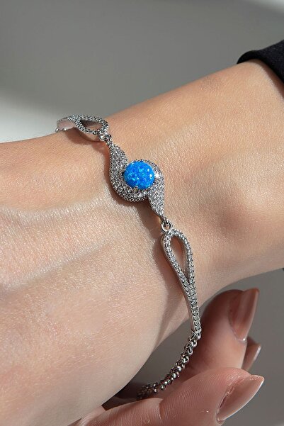 Else Silver Oval Opal Taşlı Doc Gümüş Bileklik