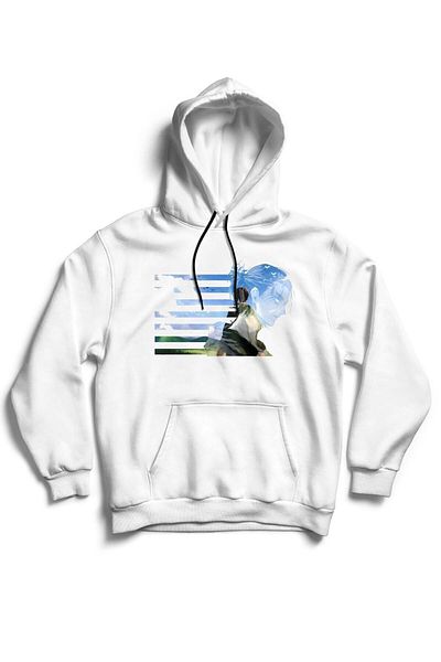 The Baski Attack On Titan Printed Unisex Φούτερ με λευκή κουκούλα Premium - Τσέπη καγκουρό