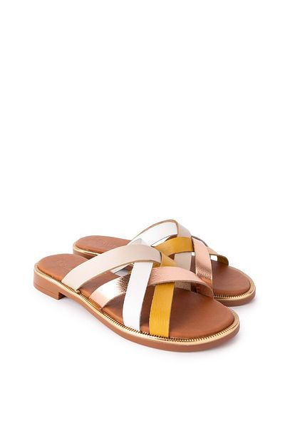 Gondol Colorful Genuine Leather Women's Vaketa Slippers - Ayh.734