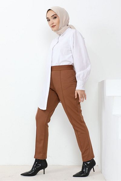 Bestenur Sahre Skinny Trousers 650 - Καφέ
