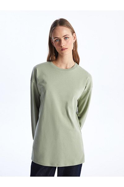 LC Waikiki LCWAIKIKI Classic Crew Neck Plain Oversize Women's Sweatshirt Tunik