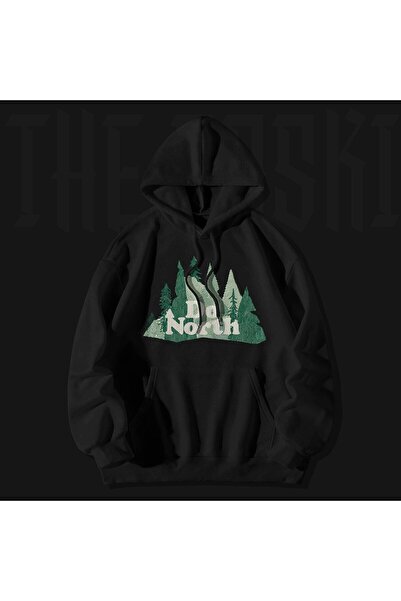 The Baski Unisex crna Do North Cool Štampano Kengur džep visokokvalitetna pre...