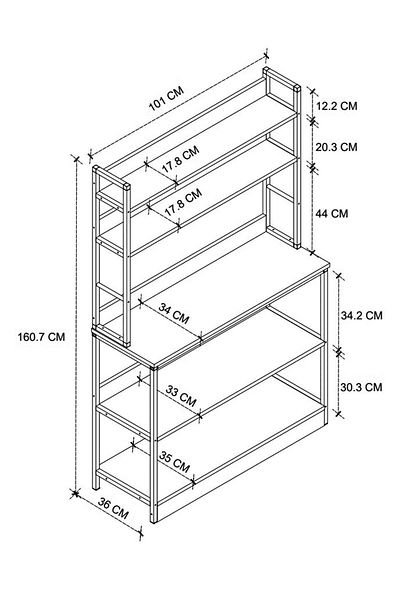 Bofigo Kitchen Stand With Base And 5 Shelves Coffee Corner Kitchen Rack Kitchen Bar White