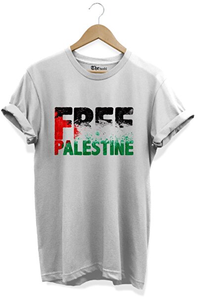 The Baski Δωρεάν Palestine Printed - Λευκό T-Shirt από 100% βαμβάκι Premium