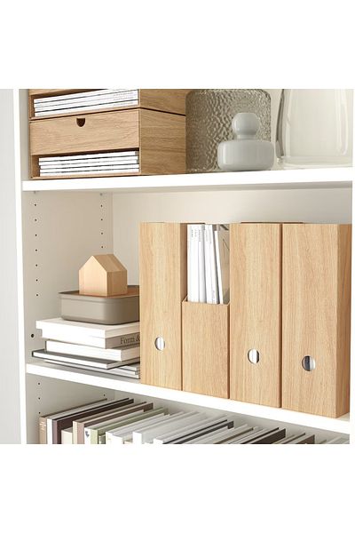 IKEA HASTVISKARE 2 Pieces Box - Oak Look Folder File Magazine Magazine Paperwork Magazine File