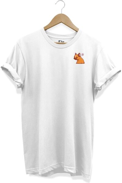 The Baski Bela unisex minimalna majica za pse Štampano kratkih rukava T-shirt