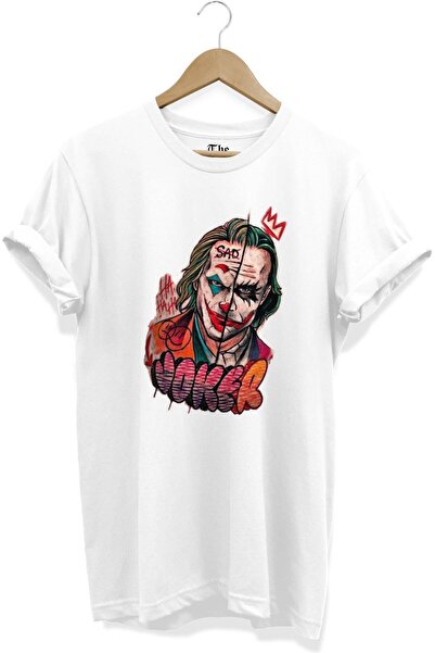 The Baski تي شيرت أبيض بأكمام قصيرة مطبوع عليه جوكر للجنسين