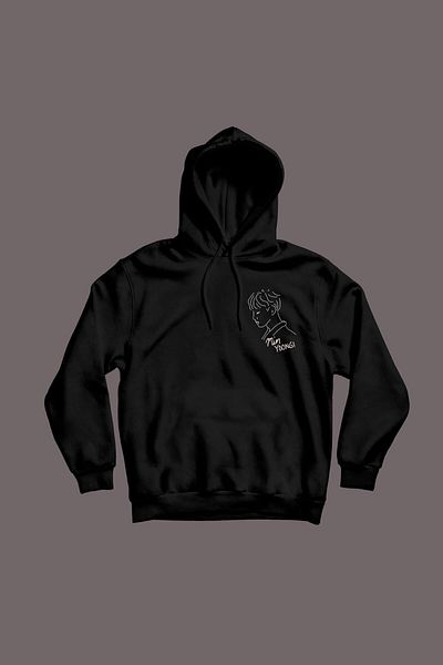 The Baski Hanorac unisex negru Bts Group Min Yoongi Suga imprimat premium de înaltă calitate, fără buzunar
