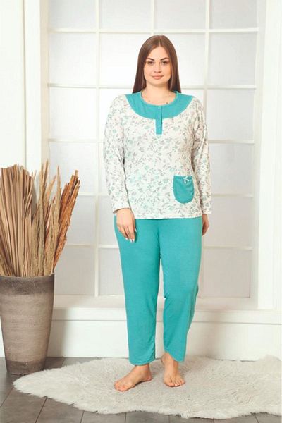 TAMPAP Viscose Fabric Women's Plus Size Short Sleeve Pajamas Set