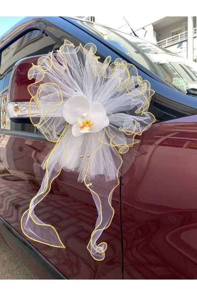 ecrin tuhafiye hobi 5'li Orkide Düğün Arabası Süsü Gelin Arabası Konvoy Süsü & Bohça Süsü