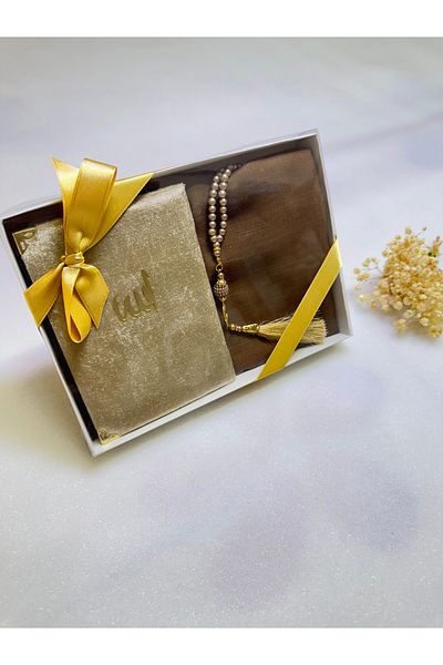 lifestyling Set de 3 pachete de mireasă - portofel de nuntă, cadou și eșarfă cu flacără, mărgele de rugăciune și Yasin Şerif