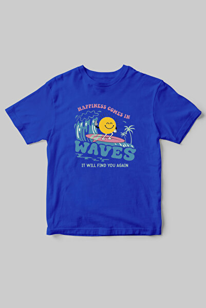 WİDİ Surfovanje na moru Sunce Štampano Leto 100% pamuk Plavo T-shirt