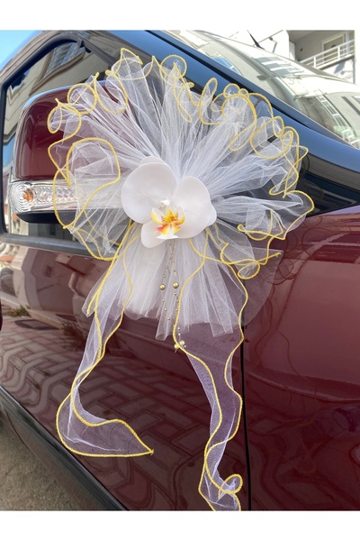 ecrin tuhafiye hobi 5'li Orkide Düğün Arabası Süsü Gelin Arabası Konvoy Süsü & Bohça Süsü