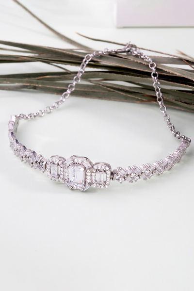 Else Silver 925 Ayar Gümüş Baget Taşlı Bileklik