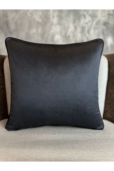 Fabricland Husa de perna din catifea de matase de culoare neagra importata 43x43cm